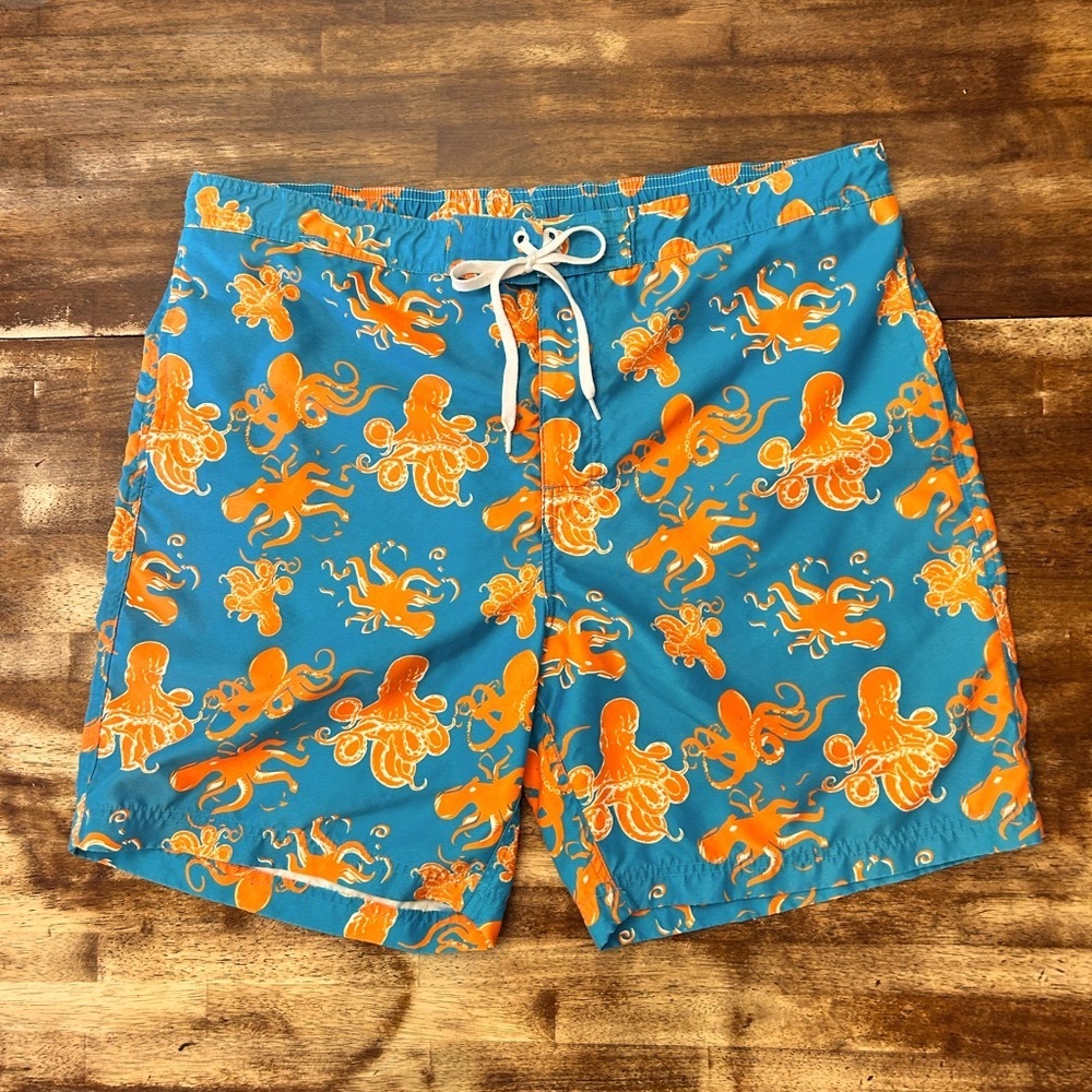 Gap The Original Board Short Men’s Blue & Orange Octopus Swim Shorts